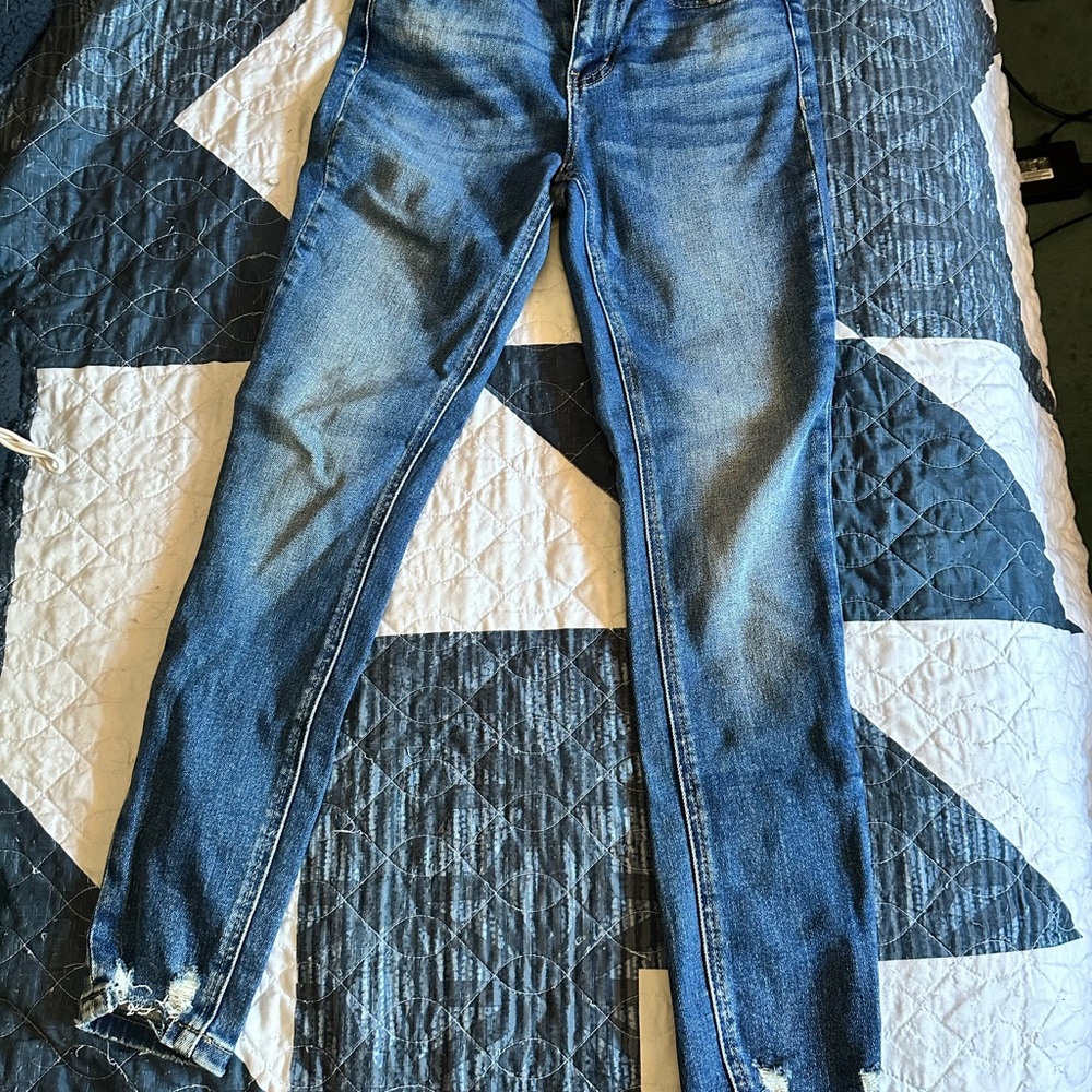 Flying Monkey Skinny Ripped Ankle Stretch Jeans